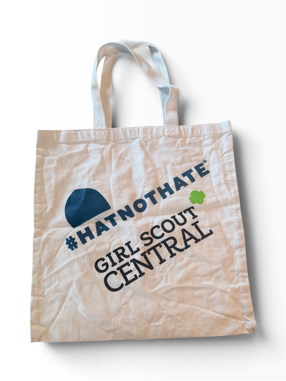 Girl Scout Central #HATNOTHATE Beige Cotton Tote with Logo